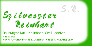 szilveszter meinhart business card